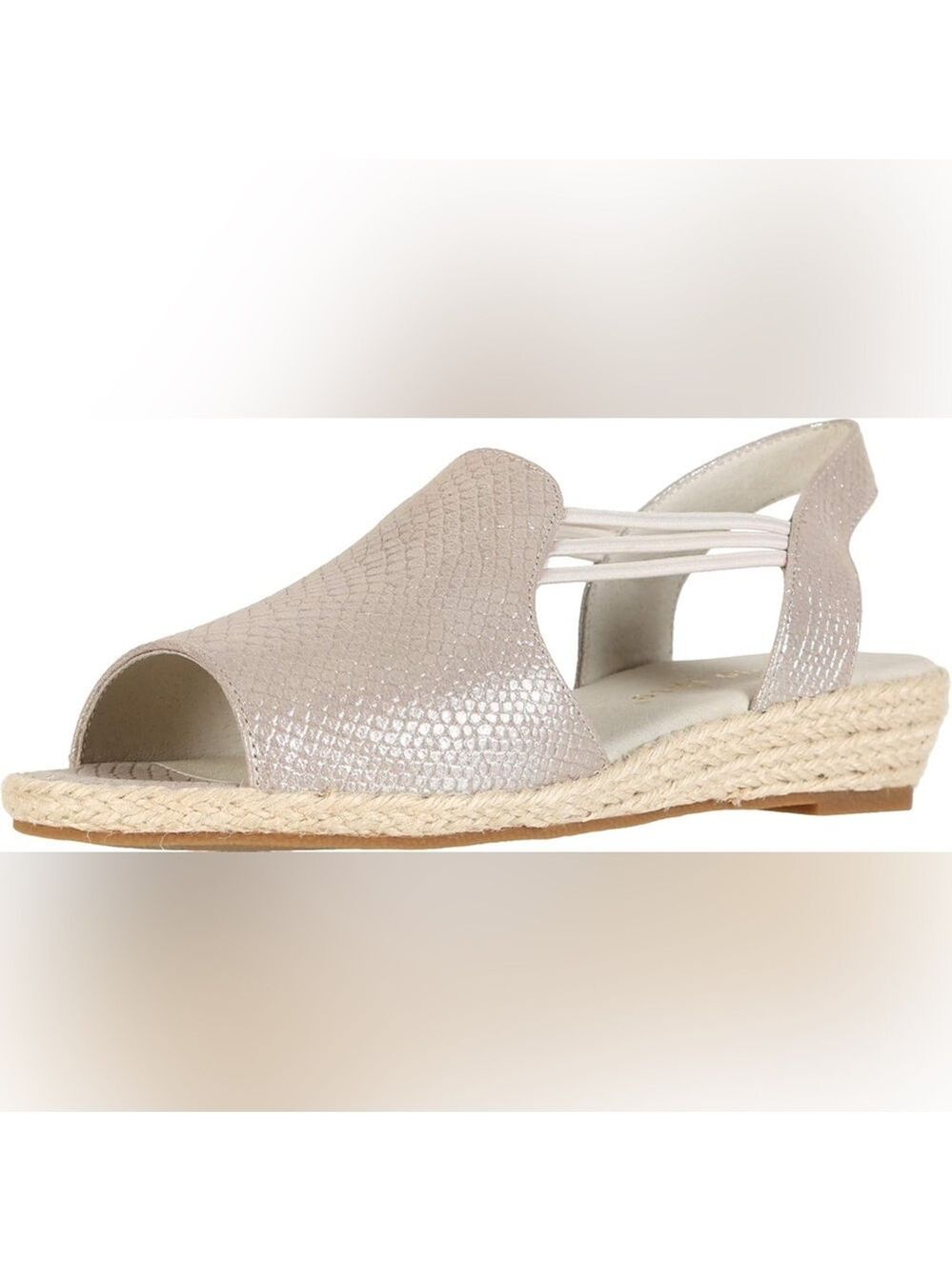 Size 7 W Ladies David Tate Beige Textured Espadrilles